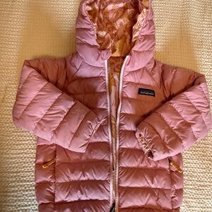 Patagonia Kids 4T Light Pink Hooded Puffer Jacket